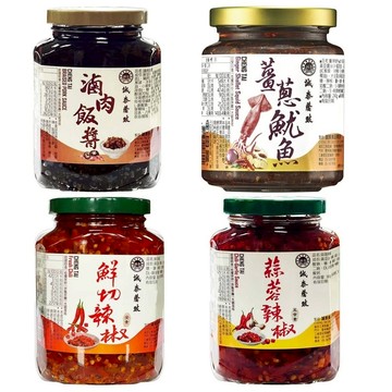誠泰 滷肉飯醬/鮮切辣椒/蒜蓉辣椒/薑蔥魷魚 240-360g【現貨】
