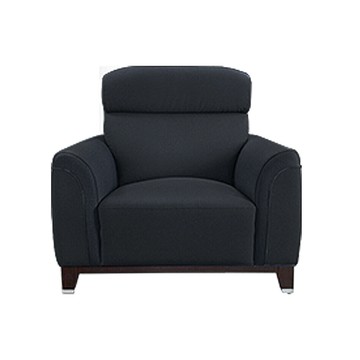 ASSARI-善太郎單人座貓抓皮沙發藏青