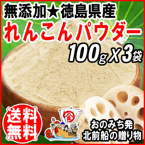 国産 れんこんパウダー 無添加 100g3袋 　れんこん レンコン レ