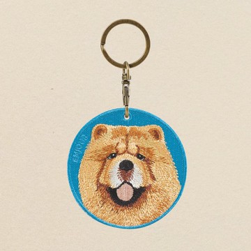 EMJOUR 雙面刺繡吊飾 - 鬆獅犬 | 仿真刺繡