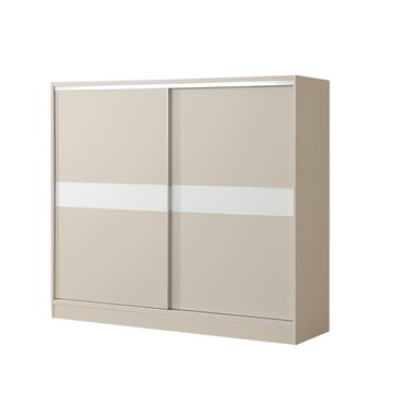 直人木業-RJ北歐奶油風緩衝滑門衣櫃204公分