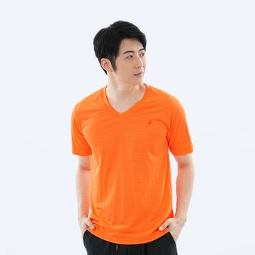 【遊遍天下】】MIT台灣製男女款抗UV吸排V領衫 S106 / 桔色