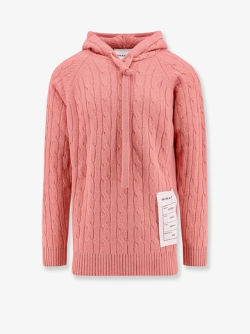 Wool and cashmere sweater with logoed label - AMARANTO - gender_Man