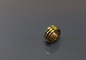 線條系列-旋轉線條黃銅戒