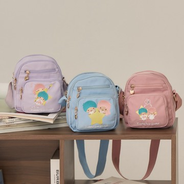 天藍小舖-雙星仙子刺繡雙層尼龍斜背小包-共3色-$690【A17175175】