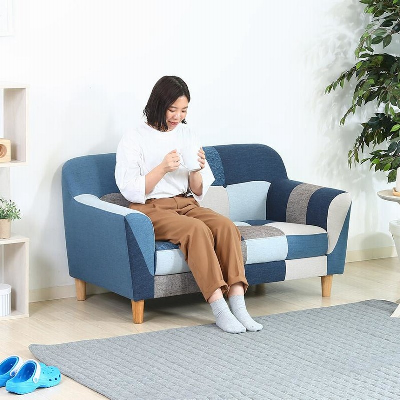 不二貿易 2人掛けソファ パッチワーク メーカー直送】 不二貿易 ソファ2p