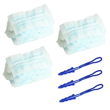 BANGJIASHI 靜電除塵撢 除塵布 30片 + 除塵撢 3支  藍色  1套