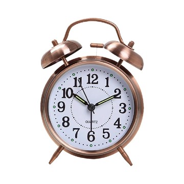 YUH MAW 雙耳打鈴鬧鐘 時尚設計 超大聲響 靜音機芯 操作簡單  復古造型 玫瑰金