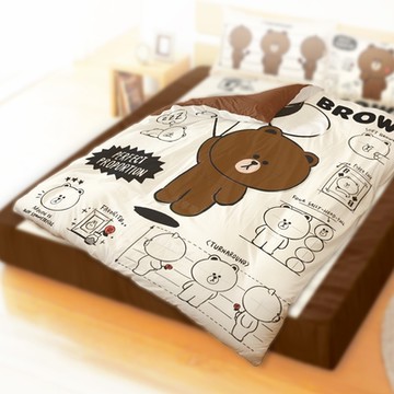 享夢城堡 雙人四季涼被5x6-LINE FRIENDS 熊大素描筆記-米黃