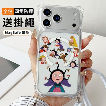 小魔女蒙娜 送掛繩透明手機殼 磁吸防摔透明殼 適用 iPhone 17 16 16e 15 14 13 12 11保護殼