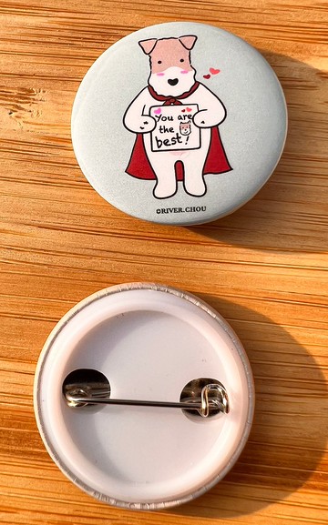 Wirefoxterrier 剛毛獵狐梗 胸章 超人