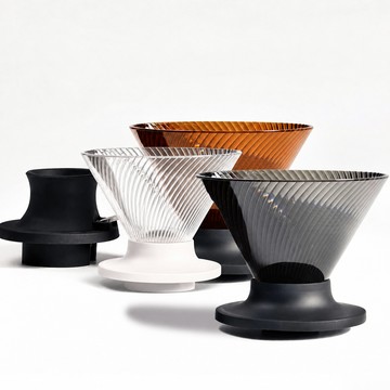 HARIO V60 NEO 樹脂濾杯02+聰明濾杯通用矽膠開關底座-黑色
