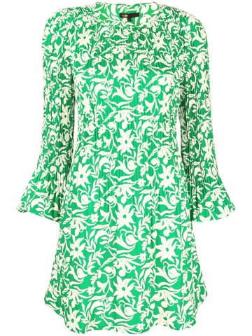 Maje - floral-print pleated dress - women - Polyester - 36 - Green