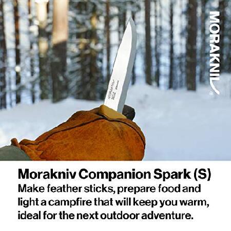 Morakniv Companion Spark Sandvik Stainless Steel Fixed-Blade Knife With Sheath and Fire Starter, 3.9 Inch