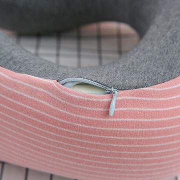 U型枕記憶棉 條紋成人旅行護頸椎枕 辦公室午睡枕頭慢回彈u形脖枕