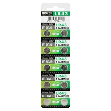 maxell 台灣公司貨 鹼性鈕扣型電池 LR43  10顆  1組