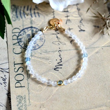 永恆青春・永恆之愛 月光石 + 石榴石 手鍊 6 月 1 月誕生石