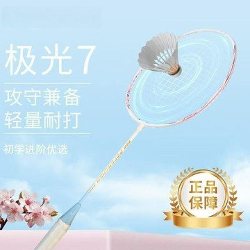 台灣出貨⚡極光7羽毛球拍超輕男女生專業比賽單拍 學生進攻防守訓練拍耐用 羽球訓練拍 羽球拍
