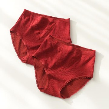 兩條裝 媽媽大碼 JING梳棉羅紋內褲 加大加肥 女士高腰三角褲