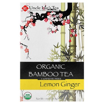 Uncle Lee's Tea, 有機竹茶，檸檬姜，無咖啡萃取，18 茶包，1.02 盎司（28.8 克）