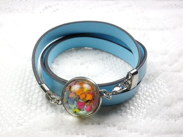 Anny's workshop手作押花飾品，時尚百搭皮質押花手環 (一)