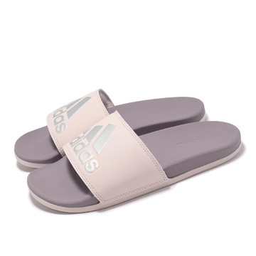 拖鞋 Adilette Comfort 女鞋 米白 紫 一體式 止滑 快乾 涼拖鞋 IG1273