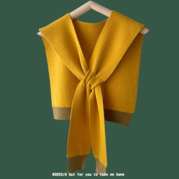 披肩 圍巾 披風 針織披肩春夏外搭女時尚洋氣高檔網紅襯衫小披肩綠色圍巾毛線搭肩『ZW4346』