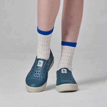 moz瑞典 駝鹿 雙色洞洞餅乾水鞋 (海峽藍)  舒適厚底 防潑水