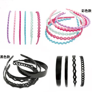 韓版素色髮箍髮飾隨機2入組 42-00016【卡通小物】