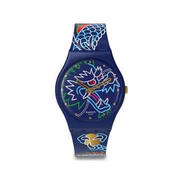 Swatch DRAGON IN WAVES 龍年錶/男錶/女錶/瑞士製造 SO28Z125 (34mm)