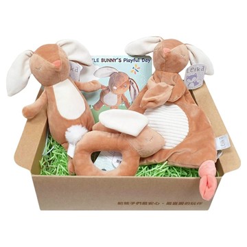 mary meyer 蜜兒 奢藏禮盒 Set 4個 兔子玩偶 柔軟木板書  咪兔  1盒  15 x 10cm