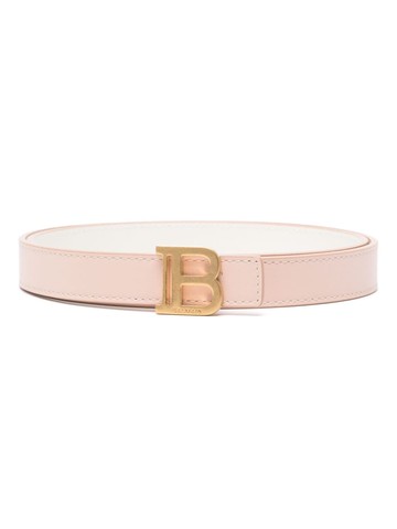 Balmain - logo-buckle reversible leather belt - women - CALFSKIN/CALFSKIN - 80 - Pink