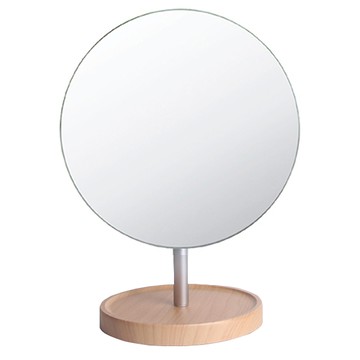 miro line 無框托盤圓形桌鏡  木質色調