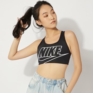 Nike Swoosh 女子 黑色 一片式 可拆 中度 支撐 運動 內衣 BV3644-010