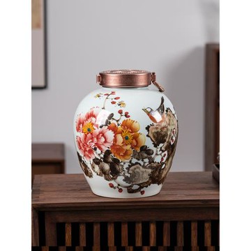 景德鎮陶瓷酒壇子家用密封20斤50斤裝高級青花存酒缸空瓶泡白酒罐