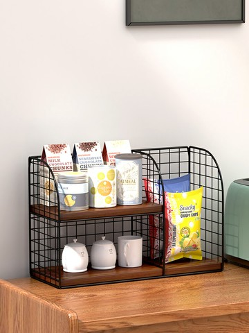 餐桌置物架桌面零食飯桌收納神器廚房客廳放杯子水杯辦公桌上架子