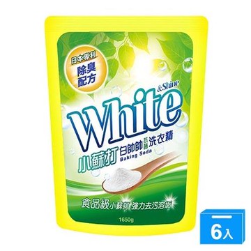白帥帥抗菌洗衣精補充包小蘇打1650Gx6入(箱)【愛買】