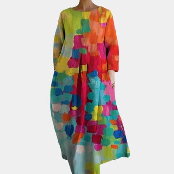 2025新款獨立站熱賣印花中長連衣裙女式沙灘裙派對女式連衣裙工廠