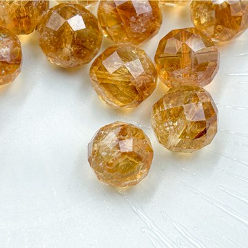 【療手作】黃水晶 5A/4A 鑽切黃水晶散珠 巴西千層黃水晶 塔山黃水晶 威士忌千層色帶黃水晶