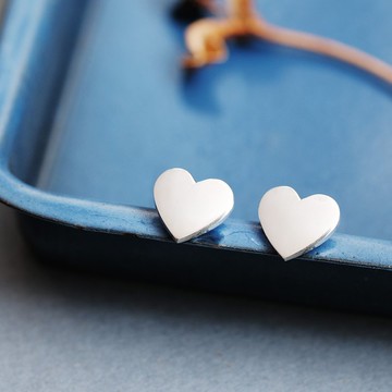 大心形耳針銀925