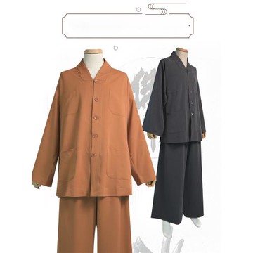 僧服春秋男女款高檔四面彈出家人師父和尚比丘尼禪修衣套裝小短褂