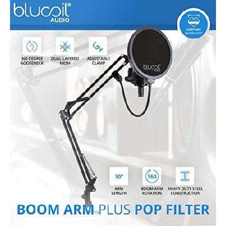 PreSonus AudioBox iOne 2x2 USB iPad Audio Interface for Windows, Mac, and iOS Bundle with Blucoil Boom Arm Plus Pop Filter, 10-FT Balanced XLR Cable,