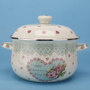 熱銷/免運 琺瑯鍋 牛奶鍋 微壓鍋 燜燒鍋  德國琺瑯微壓湯鍋 家用煮鍋 不粘鍋 燉肉煲湯雙耳燉鍋 歐麗家18-26CM琺瑯搪瓷湯鍋雙耳加厚燉鍋平底鍋電磁爐煤氣通用