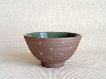 碗 青瓷嵌紋 草紋b