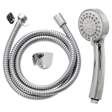 ForeverFun 永悅 潮流三段按摩鍍鉻蓮蓬頭組 軟管約150公分  不鏽鋼銀色  1組