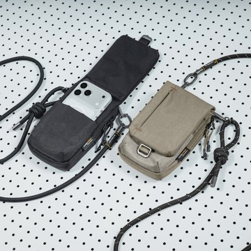 Phone Sacoche DUO 雙層手機掛繩隨行包(Cordura) 曠野綠+反光黑(Cordura)