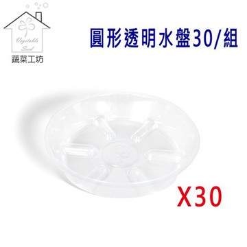 【蔬菜工坊】圓形透明水盤12號30個/組