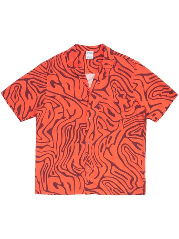 Marcelo Burlon County of Milan - abstract-print short-sleeve shirt - men - Viscose - L - Orange