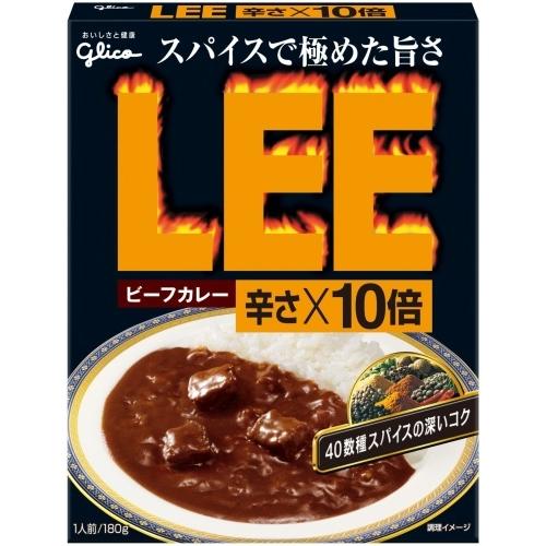 グリコ ビーフカレーLEE辛さ×10倍 180g パウチ 10個入