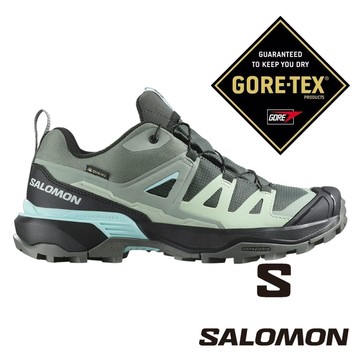 【SALOMON 法國】女X ULTRA360 GT低筒登山鞋『石灰/黑/海泡綠』477425 戶外 露營 健行 運動 休閒 時尚 出國 旅遊 登山鞋